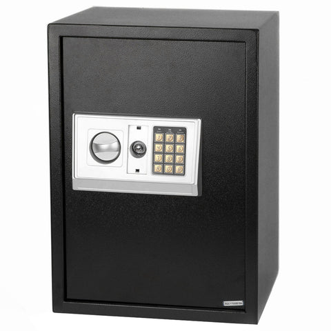 E50EA Home Business Security Keypad Lock Electronic Digital Steel Safe Black Box & Silver Gray **