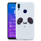 For HUAWEI Y7 2019 Cute Coloured Painted TPU Anti-scratch Non-slip Protective Cover Back Case with Lanyard sapphire