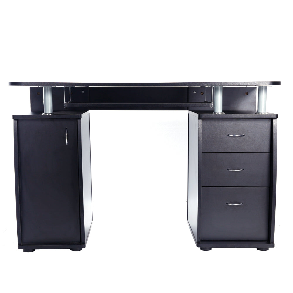 MDF Portable 1pc Door with 3pcs Drawers Computer Desk Black