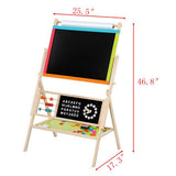 All-in-One Multifunction Wooden Kid's Art Education Easel with Accessories **