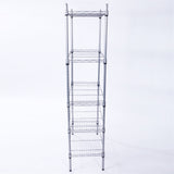 XM-304B Rectangle Carbon Steel Metal Assembly 5-Shelf Storage Rack Silver Gray