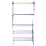 XM-304B Rectangle Carbon Steel Metal Assembly 5-Shelf Storage Rack Silver Gray