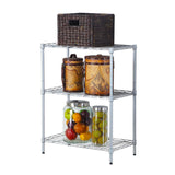 Concise 3 Layers Carbon Steel & PP Storage Rack Silver