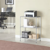 Concise 3 Layers Carbon Steel & PP Storage Rack Silver