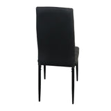 4pcs Elegant Assembled Stripping Texture High Backrest Dining Chairs Black