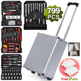 799pcs Aluminum Trolley Case Tool Set Silver