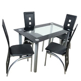 4pcs High Grade PVC Leather Comfortable Chairs Black