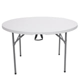 48inch Round Folding Table Outdoor Folding Utility Table White