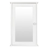 Single Door Mirror Indoor Bathroom Wall Mounted Cabinet Shelf White