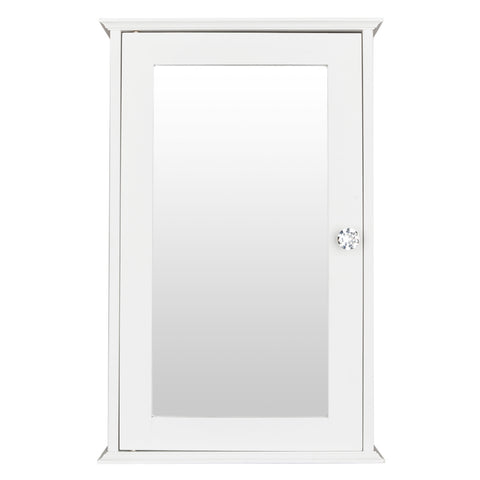 Single Door Mirror Indoor Bathroom Wall Mounted Cabinet Shelf White