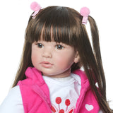 24" Beautiful Simulation Baby Long Hair Girl Wearing a Deer Dress Doll