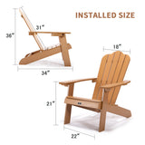 TALE Adirondack Chair Backyard Outdoor Furniture Painted Seating with Cup Holder Plastic Wood for Lawn Patio Deck Garden Porch Lawn Furniture Chairs Brown