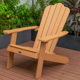 TALE Adirondack Chair Backyard Outdoor Furniture Painted Seating with Cup Holder Plastic Wood for Lawn Patio Deck Garden Porch Lawn Furniture Chairs Brown