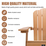 TALE Adirondack Chair Backyard Outdoor Furniture Painted Seating with Cup Holder Plastic Wood for Lawn Patio Deck Garden Porch Lawn Furniture Chairs Brown