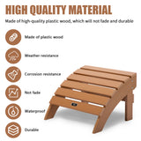 TALE Adirondack Ottoman Footstool All-Weather and Fade-Resistant Plastic Wood for Lawn Outdoor Patio Deck Garden Porch Lawn Furniture Brown