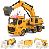 (ABC) Construction Truck Toys for children 4 to 6 Years Old, 4-in-1 Take Apart Toys with Electric Drill (DNSOA)