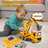 (ABC) Construction Truck Toys for children 4 to 6 Years Old, 4-in-1 Take Apart Toys with Electric Drill (DNSOA)