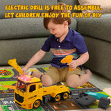 (ABC) Construction Truck Toys for children 4 to 6 Years Old, 4-in-1 Take Apart Toys with Electric Drill (DNSOA)