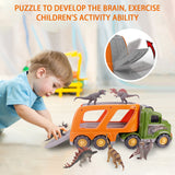 (ABC) Car Truck Toy for children 3 to 6 Years Old, Dinosaur Transport Truck Including T-Rex, Pterodactyl, Brachiosaurus (DNSOA)