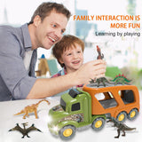 (ABC) Car Truck Toy for children 3 to 6 Years Old, Dinosaur Transport Truck Including T-Rex, Pterodactyl, Brachiosaurus (DNSOA)