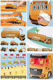 (ABC) Construction Toys with Crane, Construction Vehicles Playset, Matchbox Bulldozer, Forklift, Steamroller, Dump, Cement Mixer, Excavator, Engineering Crane, (DNSOA)