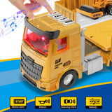 (ABC) Construction Toys with Crane, Construction Vehicles Playset, Matchbox Bulldozer, Forklift, Steamroller, Dump, Cement Mixer, Excavator, Engineering Crane, (DNSOA)