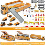 (ABC) Construction Toys with Crane, Construction Vehicles Playset, Matchbox Bulldozer, Forklift, Steamroller, Dump, Cement Mixer, Excavator, Engineering Crane, (DNSOA)