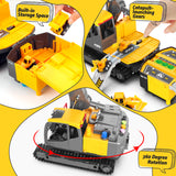 (ABC) Construction Truck Toys for 3 to 6 Year Old children, Big Excavator Toy Engineering Vehicles with Play Mat, Large Tower Crane, 8 Mini Truck & Road Signs (DNSOA)