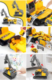 (ABC) Construction Truck Toys for 3 to 6 Year Old children, Big Excavator Toy Engineering Vehicles with Play Mat, Large Tower Crane, 8 Mini Truck & Road Signs (DNSOA)