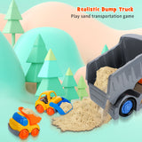 (ABC) Car Toys for 1 2 3 4 5 Years Old Toddlers Boys and Girls,12‘’ Big Dump Truck with Light and Sound, Push and Go Small Bulldozer Forklift Truck, Vehicles Playset for C (DNSOA)