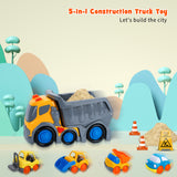 (ABC) Car Toys for 1 2 3 4 5 Years Old Toddlers Boys and Girls,12‘’ Big Dump Truck with Light and Sound, Push and Go Small Bulldozer Forklift Truck, Vehicles Playset for C (DNSOA)