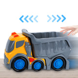 (ABC) Car Toys for 1 2 3 4 5 Years Old Toddlers Boys and Girls,12‘’ Big Dump Truck with Light and Sound, Push and Go Small Bulldozer Forklift Truck, Vehicles Playset for C (DNSOA)