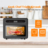 26QT Air Fryer Toaster Oven with Rotisserie, Oil-Free Frying, Steam Oven