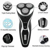 MAX-T Men Electric Razor, Rechargeable Wet & Dry Rotary Electric Shaver for Men (Black)