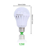 Rechargeable E27 12W LED Light Bulb with Battery Backup Emergency LED Bulb White