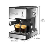 20 Bar Espresso Maker,950W Detachable frothing nozzle,1.5L detachable transparent water tank Coffee Maker For Espresso, Cappuccino, Latte, Machiato, For Home Barista(DNSOA)