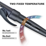 Curling iron, hair straightener, MOCEMTRY 2 in 1 Curling Iron with Interchangeable Barrels, Ceramics Hair Wand for Thick Hair, Include Heat Resistant Glove and Clip, Gifts for Women