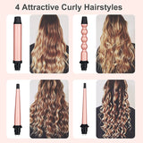 Curling iron, hair straightener, MOCEMTRY 2 in 1 Curling Iron with Interchangeable Barrels, Ceramics Hair Wand for Thick Hair, Include Heat Resistant Glove and Clip, Gifts for Women