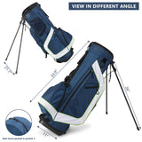 6 Hole Multi-Function Bracket Golf Bag Blue And White