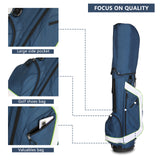 6 Hole Multi-Function Bracket Golf Bag Blue And White