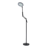 LED Magnifying Floor Lamp with Adjustable Stand and Swivel Arm for Facials & Lashes ，Reading, Crafts Black