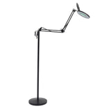 LED Magnifying Floor Lamp with Adjustable Stand and Swivel Arm for Facials & Lashes ，Reading, Crafts Black