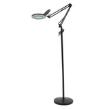 LED Magnifying Floor Lamp with Adjustable Stand and Swivel Arm for Facials & Lashes ，Reading, Crafts Black