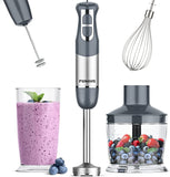 FUNAVO Immersion Hand Blender, 5-in-1 Multi-Function 12 Speed 800W Stainless Steel Handheld (DNSOA)