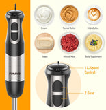 FUNAVO hand blender, 800W 5-in-1 Immersion Hand Blender,12-Speed Multi-function (DNSOA)