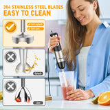 FUNAVO hand blender, 800W 5-in-1 Immersion Hand Blender,12-Speed Multi-function (DNSOA)