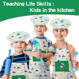 Kids Cooking and Baking Set,37 Pcs Kids Baking DIY Activity Kit Includes Kids Chef Hat and Apron, Oven Mitt,Cookie Cutters,Junior Cooking Set Kids Gift for 6+ Year Old Girls, Boys