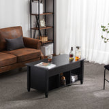 Lift Top Coffee Table Modern Furniture Hidden Compartment And Lift Tabletop Black