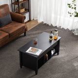 Lift Top Coffee Table Modern Furniture Hidden Compartment And Lift Tabletop Black