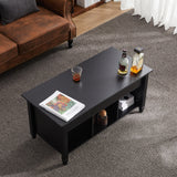 Lift Top Coffee Table Modern Furniture Hidden Compartment And Lift Tabletop Black